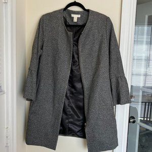 H&M Grey Coat with Bell Sleeve Size 12